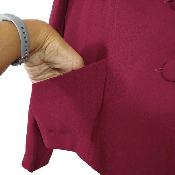Dana Kay Blazer Jacket Covered Button Up Women Size 8 Purple Long Sleeve Pockets - Picture 3 of 7